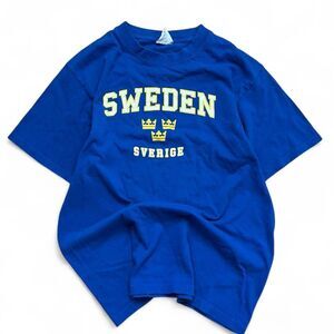 American-vintage Sweden Sverige Men's Blue T-shirt